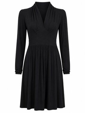 Tristan Black Long Sleeve Empire Waist Dress Medium